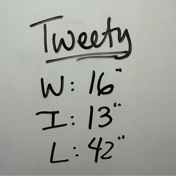 Looney Tunes Denim Cropped Overalls Tweety Sz Medium - Picture 6 of 6